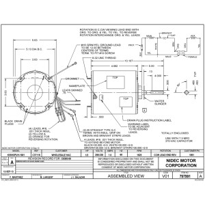 US Motors 1/3 hp 1625 rpm, 4 poles, 1 shaft, TEAO Enclosure, 1 speed, 5.6 diameter, CCW, Lead End, Reversible, 208-230 V, 60 hz, 1 ph, 7.5 mfd/370 VAC Run Capacitor 1891 K055PUH1681012B US Motors 1/3 hp 1625 rpm, 4 poles, 1 shaft, TEAO Enclosure, 1 speed, 5.6 diameter, CCW, Lead End, Reversible, 208-230 V, 60 hz, 1 ph, 7.5 mfd/370 VAC Run Capacitor 1891 K055PUH1681012B