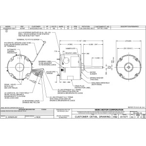 US Motors 3736 1/4 Hp Mojave 1075 rpm, 6 poles, 1 shaft, TEAO Enclosure, 1 speed, 5.6 diameter, CW, Lead End Reversible 460 V, 60 hz, 1 ph, 7.5 mfd/370 VAC Run Capacitor K055WJM1028014B US Motors 3736 1/4 Hp Mojave 1075 rpm, 6 poles, 1 shaft, TEAO Enclosure, 1 speed, 5.6 diameter, CW, Lead End Reversible 460 V, 60 hz, 1 ph, 7.5 mfd/370 VAC Run Capacitor K055WJM1028014B