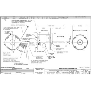 US Motors 3738H 1/2 Hp Mojave 1075 rpm, 6 poles, 1 shaft, TEAO Enclosure, 1 speed, 5.6 diameter, CW/CCW, 460 V, 60 hz, 1 ph, 10 mfd/370 VAC Run Capacitor K055WGF0947014B S81-260
