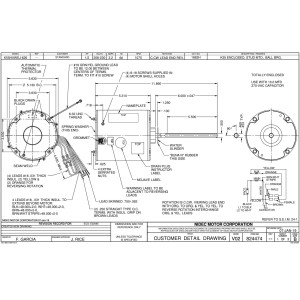 US Motor 1862H Mojave 1/2 hp 1075 rpm, 6 poles, 1 shaft, TEAO Enclosure, 1 speed, 3.2 A, CCW, Lead End, Reversible, 208-230 V/ 60 hz/ 1ph 10 mfd/370 VAC Run Capacitor K055WEJ0626012B S81-130
