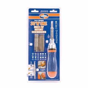 Uniweld Screwdriver Multiple 20 in 1 with Ratchet 1/4-5/16 drivers 14 Magnetic doubled-end Bits 20N1RSD
 Uniweld Screwdriver Multiple 20 in 1 with Ratchet 1/4-5/16 drivers 14 Magnetic doubled-end Bits 20N1RSD