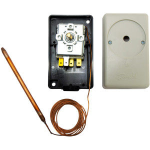 Danfoss 060H1708 UT 72 Thermostat, -22 to 85 F, Copper 10 ft Capillary tube, Auto Reset, SPDT, IP20 Enclosure Danfoss 060H1708 UT 72 Thermostat, -22 to 85 F, Copper 10 ft Capillary tube, Auto Reset, SPDT, IP20 Enclosure