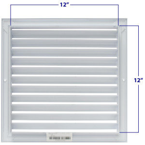 Laminaire RA1212 Return Grille 12 x 12 in, White Aluminum L-RA 12x12 W