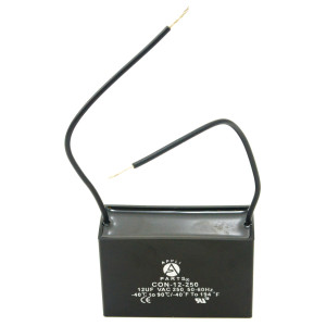 Appli Parts Fan Capacitor 12 mfd (microfarads) uf 250 VAC with 2 Wire Terminal Connections compatible with any brand with same capacitance CAP-12-250-2C Appli Parts Fan Capacitor 12 mfd (microfarads) uf 250 VAC with 2 Wire Terminal Connections compatible with any brand with same capacitance CAP-12-250-2C