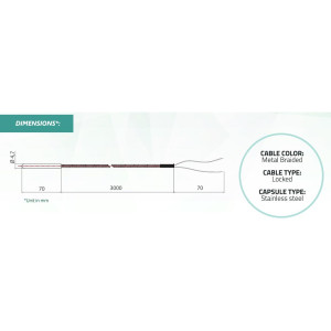 Full Gauge SB-12 Temperature Sensor Thermocouple Type J, Temperature Range 32 to 572 F (0 to 300 C)