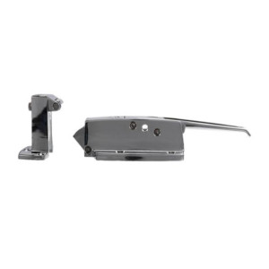 Keil W19-1500 Offset Polished Chrome Walk-In Cooler Door Safety Latch with Cylinder Lock and Strike, 3/4 to 1-5/8 in Keil W19-1500 Offset Polished Chrome Walk-In Cooler Door Safety Latch with Cylinder Lock and Strike, 3/4 to 1-5/8 in