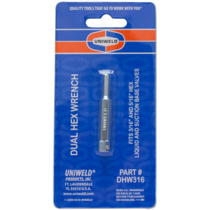 Uniweld DHW316 Dual Hex Wrench Adaptor 3/16 and 5/16 in, 1/4 in Square Socket Uniweld DHW316 Dual Hex Wrench Adaptor 3/16 and 5/16 in, 1/4 in Square Socket