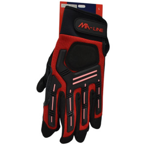 MA-Line MAGLGL Work Glove L, Padded Fingers, Leather padded Palm, Rubber pads on back