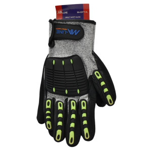 MA-Line MA-GSFTY-XL Safety Glove XL, Finger Protection Pads, No slip Silicone Webbing, Padded palms