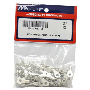 MA-Line MA02745-2 Ring Non-Insulated, 12-10, 8 Stud, Bag of 100ea