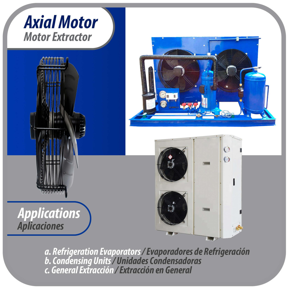 Appli Parts AXF-450-4 17-3/4 in Axial Fan Motor Guard Mounted Fan Blade 220-440 V, 3 Ph, 50-60 Hz, 300 W, 1600 rpm, Universal replacement for Cold Room Evaporators and Condensing Units, Work Temp -22 F to 140 F Appli Parts AXF-450-4 17-3/4 in Axial Fan Motor Guard Mounted Fan Blade 220-440 V, 3 Ph, 50-60 Hz, 300 W, 1600 rpm, Universal replacement for Cold Room Evaporators and Condensing Units, Work Temp -22 F to 140 F