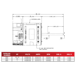 US Motors Rescue EZ13 ECM 1 hp 1075 rpm, 10 poles, 1 shaft, OPA Enclosure, Var speed, 5.6 diameter, Reversible, 115/208-230 V, 60 hz, 1 ph, 5652 M055TZE0092015B X13 5 Pin