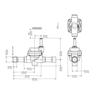 Danfoss 032L2201 Solenoid Valve EVR 25, 1-1/8 in ODF x ODF without manual stem, NC Danfoss 032L2201 Solenoid Valve EVR 25, 1-1/8 in ODF x ODF without manual stem, NC