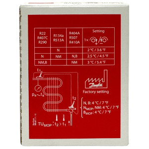 Danfoss 068U3945 1/5 - 4TR Expansion Valve Stainless Steel Body, TUA, R-448A, 3/8x1/2 in, Solder, ODF, Internally equalized, Bi-flow, -40 to 50 F, Capacity determined by Orifice size Sold Separately