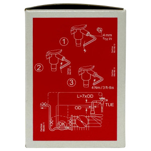 Danfoss 068U3945 1/5 - 4TR Expansion Valve Stainless Steel Body, TUA, R-448A, 3/8x1/2 in, Solder, ODF, Internally equalized, Bi-flow, -40 to 50 F, Capacity determined by Orifice size Sold Separately
