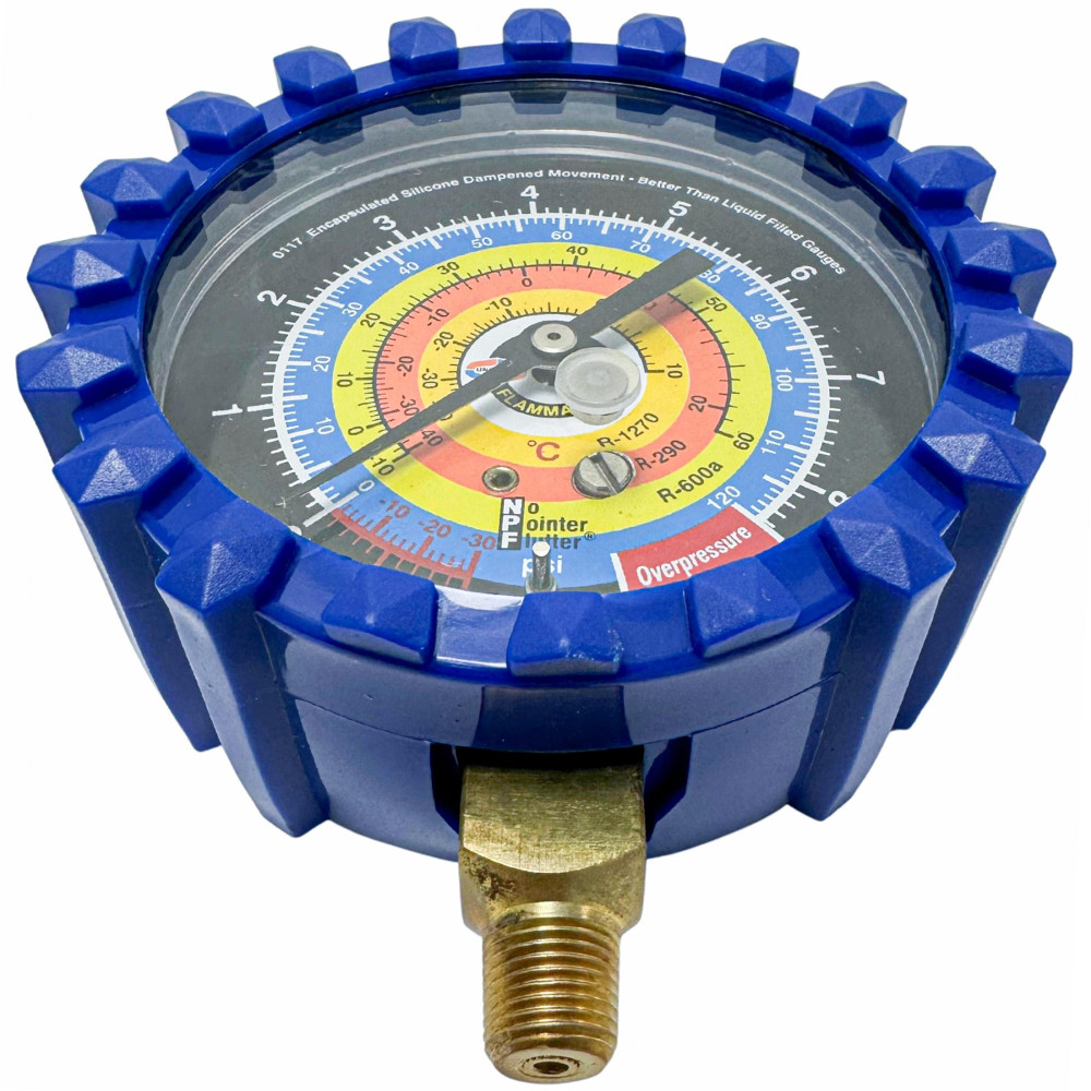 Uniweld G730NSD-5 Manifold Gauge Blue, Low R-600a,R-290,R-1270, 3-1/8 in Uniweld G730NSD-5 Manifold Gauge Blue, Low R-600a,R-290,R-1270, 3-1/8 in