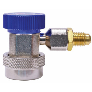 Uniweld 90479 Quick Coupler Manual Compatible with R134a, Blue/Low with 1/4 in Adaptor for Autmotive AC