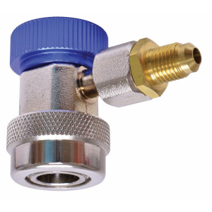 Uniweld 90479 Quick Coupler Manual Compatible with R134a, Blue/Low with 1/4 in Adaptor for Autmotive AC