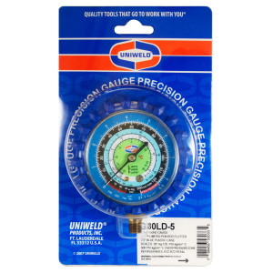 Uniweld G30LD-5 Manifold Gauge Blue/Low R12/R22r/R134 Celsius, Psi-Kg/Cm2 Uniweld G30LD-5 Manifold Gauge Blue/Low R12/R22r/R134 Celsius, Psi-Kg/Cm2