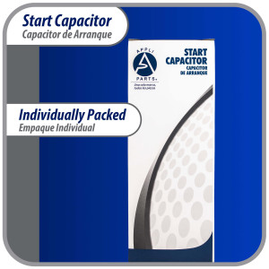 Appli Parts motor start capacitor 161-193 Mfd (microfarads) uF 250 VAC universal fit for electric motor applications 1-7/16 in Wide 3-3/8 in Height CON-161-250
 Appli Parts motor start capacitor 161-193 Mfd (microfarads) uF 250 VAC universal fit for electric motor applications 1-7/16 in Wide 3-3/8 in Height CON-161-250