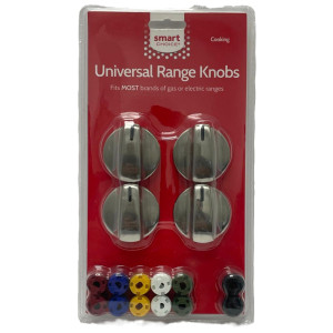 Electrolux KNOBKIT4S Universal Knob Kit for Electric Range, 4 Stainless Steel Knobs with adaptors