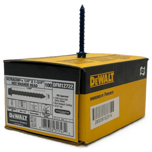 DFM12722 1/4 in x 1-3/4 in UltraCon+ Concrete Screw Anchors, Hex Washer Head, Gimlet Point, 5/16 in Drive Size, 3/16 in Drill Bit Size, Blue Stalgard Coating