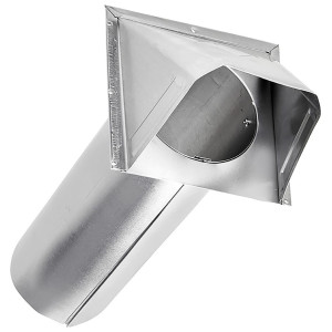 Lambro 3440 4 in Aluminum Dryer Vent Hood, Preferred Wall Vent with 11 in Pipe, 26 Gauge Aluminum, Gravity Damper for Clothes Dryer and Bathroom Fan Exhaust