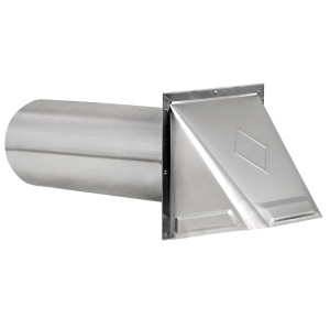 Lambro 3440 4 in Aluminum Dryer Vent Hood, Preferred Wall Vent with 11 in Pipe, 26 Gauge Aluminum, Gravity Damper for Clothes Dryer and Bathroom Fan Exhaust