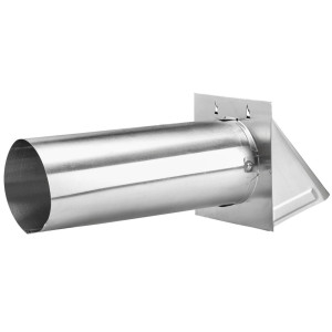 Lambro 3440 4 in Aluminum Dryer Vent Hood, Preferred Wall Vent with 11 in Pipe, 26 Gauge Aluminum, Gravity Damper for Clothes Dryer and Bathroom Fan Exhaust