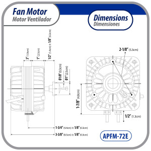 Appli Parts APFM-72E 7W Condenser and Evaporator Fan Motor 220V 60Hz 0.23A, Includes 8in Aluminum Fan Blade and Mounting Base, Universal Replacement for Commercial Refrigeration Units
