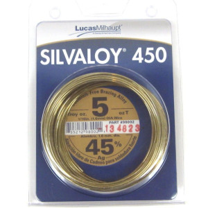 Lucas Milhaupt 98002 Silvaloy 450 45% Silver Solder Brazing Alloy 1/16 in diameter wire 5 oz