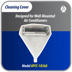 Appli Parts APCC-1836A Cleaning Cover Kit or Maintenance for Mini Split 1.5 - 3 Tons (from 18,000 to 36,000 Btu) Circumference of 3.94 yd, Waterproof, with Integrated Hose. Replaces 535 537 565 575