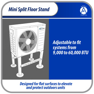 Appli Parts APAB-4440 Mini Split Floor Stand, Heavy Duty Outdoor Support Up to 440 lbs. Fit 9000 to 60000 BTU Units, Anti Vibration Pads and Full Installation Kit. Adjusted from 22 to 39.7 in