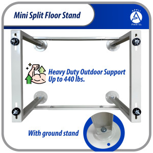 Appli Parts APAB-4440 Mini Split Floor Stand, Heavy Duty Outdoor Support Up to 440 lbs. Fit 9000 to 60000 BTU Units, Anti Vibration Pads and Full Installation Kit. Adjusted from 22 to 39.7 in