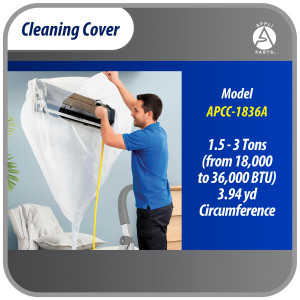 Appli Parts APCC-1836A Cleaning Cover Kit or Maintenance for Mini Split 1.5 - 3 Tons (from 18,000 to 36,000 Btu) Circumference of 11 ft 10 in, Waterproof, with Integrated Hose. Replaces 535 537 565 575