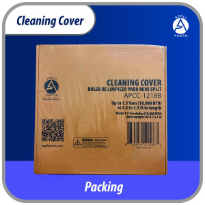 Appli Parts APCC-1218B Cleaning Cover Kit, Maintenance for Mini Split 1 - 1.5 Tons (up to 18,000 Btu) 2 ft 3 in to 3 ft 3 in length, 9 ft 2 in Drain Hose, with Support Plate and Box Packaging