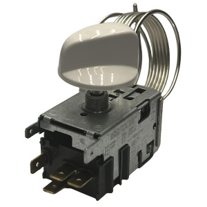 Danfoss 077B7104 Thermostat 2 Doors Refrigerator Defrost control 077B3657 Cold Cut-in +38.3F Cold cut-out -9.4F Warm Cut-in +38.3F Warm Cut-out +9.5F Capillary tube length 39.3in
B62 
