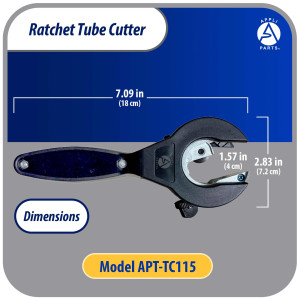 Appli Parts APT-TC115 Ratcheting Tube Cutter 5/16 a 1-1/8 in (8 a 29 mm) for Copper Aluminum Brass Stainless Steel and PVC with Spare Blade Ergonomic and Durable Design