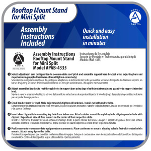 Appli Parts APAB-4335 Rooftop Stand, Heavy Duty Outdoor Support Up to 335 lbs. Fit 9000 to 24000 BTU Units, Anti Vibration Pads and Full Installation Kit.