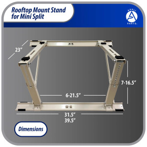Appli Parts APAB-4335 Rooftop Stand, Heavy Duty Outdoor Support Up to 335 lbs. Fit 9000 to 24000 BTU Units, Anti Vibration Pads and Full Installation Kit.