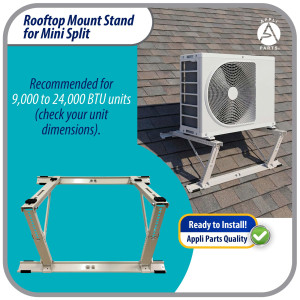 Appli Parts APAB-4335 Rooftop Stand, Heavy Duty Outdoor Support Up to 335 lbs. Fit 9000 to 24000 BTU Units, Anti Vibration Pads and Full Installation Kit.