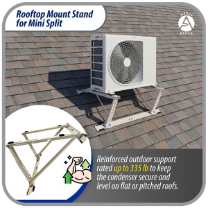 Appli Parts APAB-4335 Rooftop Stand, Heavy Duty Outdoor Support Up to 335 lbs. Fit 9000 to 24000 BTU Units, Anti Vibration Pads and Full Installation Kit.