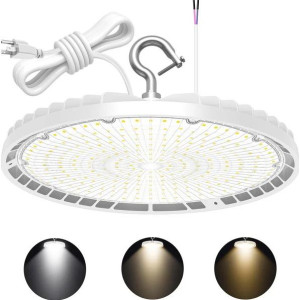 LED UFO High Bay Light, Selectable 150W/120W/90W and CCT 3000K/4000K/5000K, 21,000 Lumens, 100-277 VAC