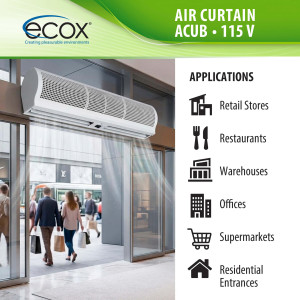 ecox ACUB15CA Air Curtain 60 in, 110 V, 60 Hz, 1 Ph, 175 W. For Residential or Commercial Use
