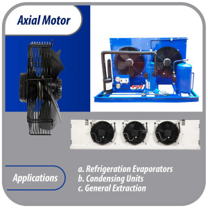 Appli Parts AXF-500-4 19-3/4 in Axial Fan Motor Guard Mounted Fan Blade 220-440 V, 3 Ph, 50-60 Hz, 500 W, 1550 rpm, Work Temp -22 F to 140 F