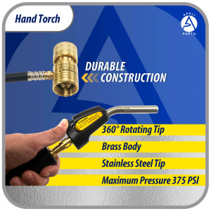 Appli Parts APHT-3SW Hand Torch With Hose and Igniter Lighter for Soldering Brazing with Map and Propane Fuel for plumbing air conditioning refrigeration and more
