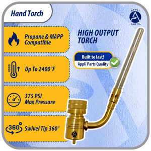 Appli Parts APHT-1 Single Burner Hand Torch Soldering Brazing with Map or Propane Fuel Swivel Tip in plumbing electricity refrigeration air conditioning and more