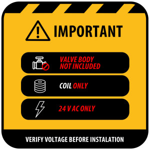 Appli Parts APSOV-024CA AC 24 V Solenoid Coil, 50/60 Hz, compatible with multiple refrigerants CFC, HCFC and HFC, Valve body not included