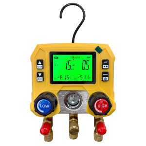 Appli Parts APMG-D10 Digital Manifold Gauge Set for HVAC/R AC and Refrigeration -14.5 to 800 psi 88 Refrigerants Multiple Pressure Units kPa MPa bar psi kg/cm2