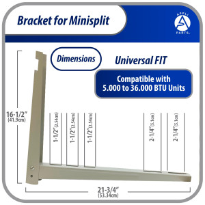 Appli Parts APAB-3160 Mini Split Wall Mount AC Unit Bracket, Heavy Duty Outdoor Support Up to 352 lbs, Fits 5000-36000 BTU Units, Level Cross Bar, Anti Vibration Pads, Full Install Kit